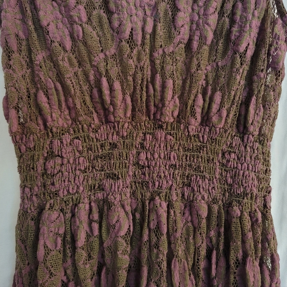 Free People mauve lace midi dress size medium - Picture 9 of 10